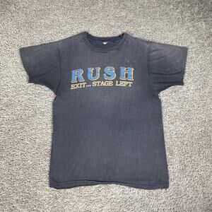 Vintage 1982 Rush Shirt Mens M Black Exit Stage Left Spring Training '82 Graphic